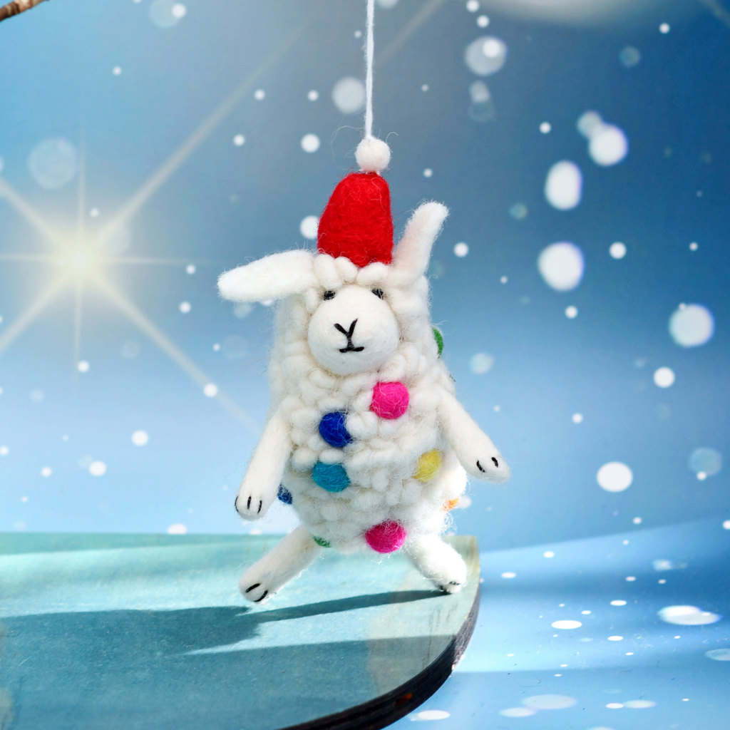 Felt Sheep Christmas Ornament