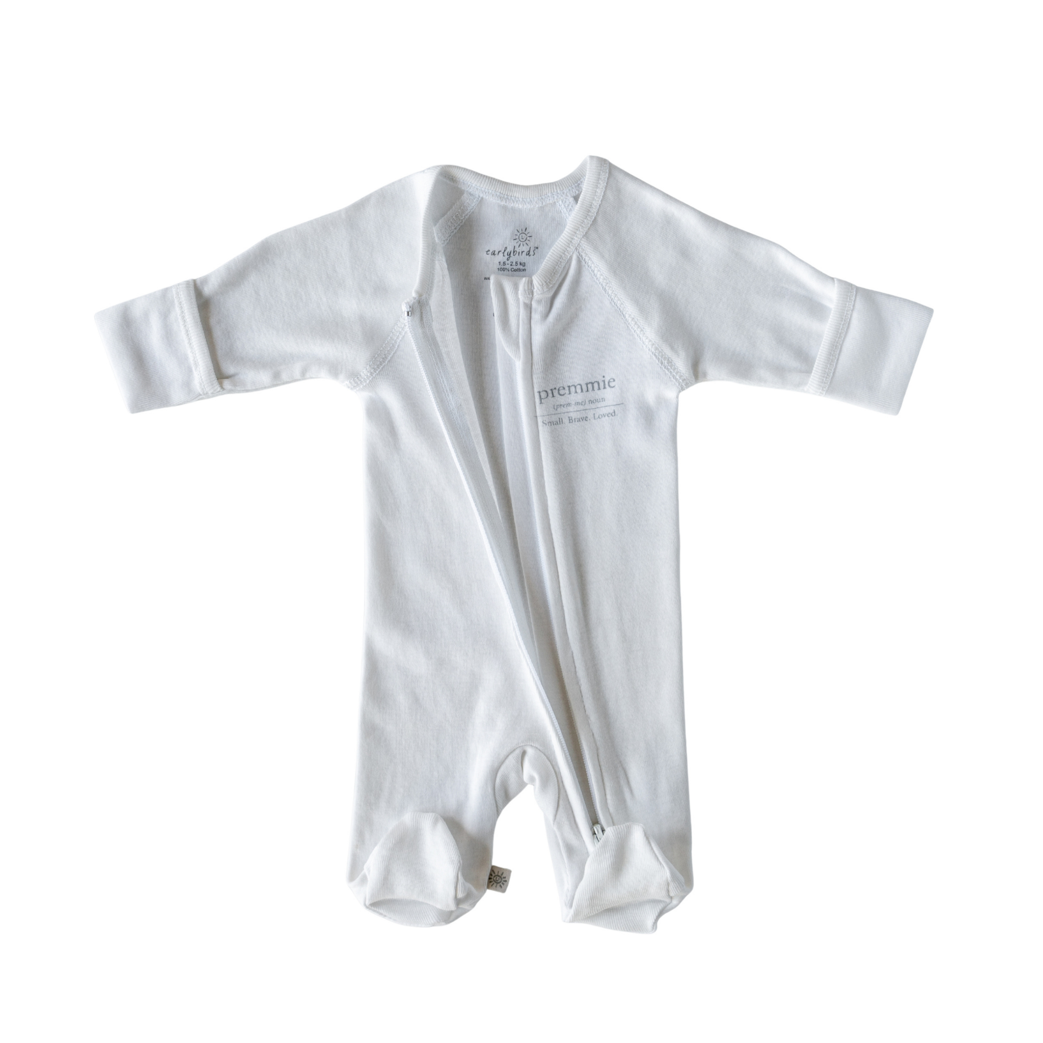Premmie Definition Zip Onesie
