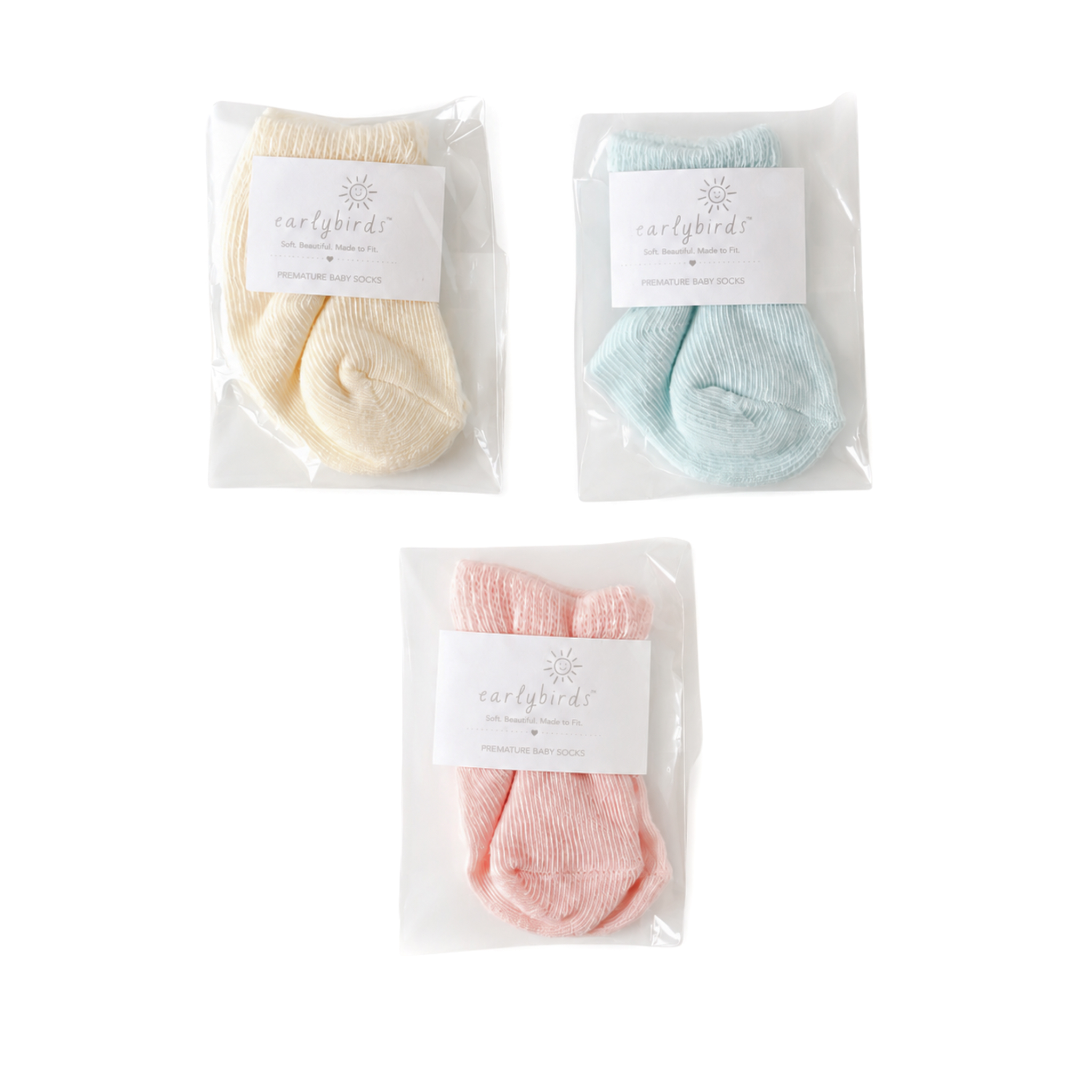 Premature & Small Baby Socks in Plain Fabric