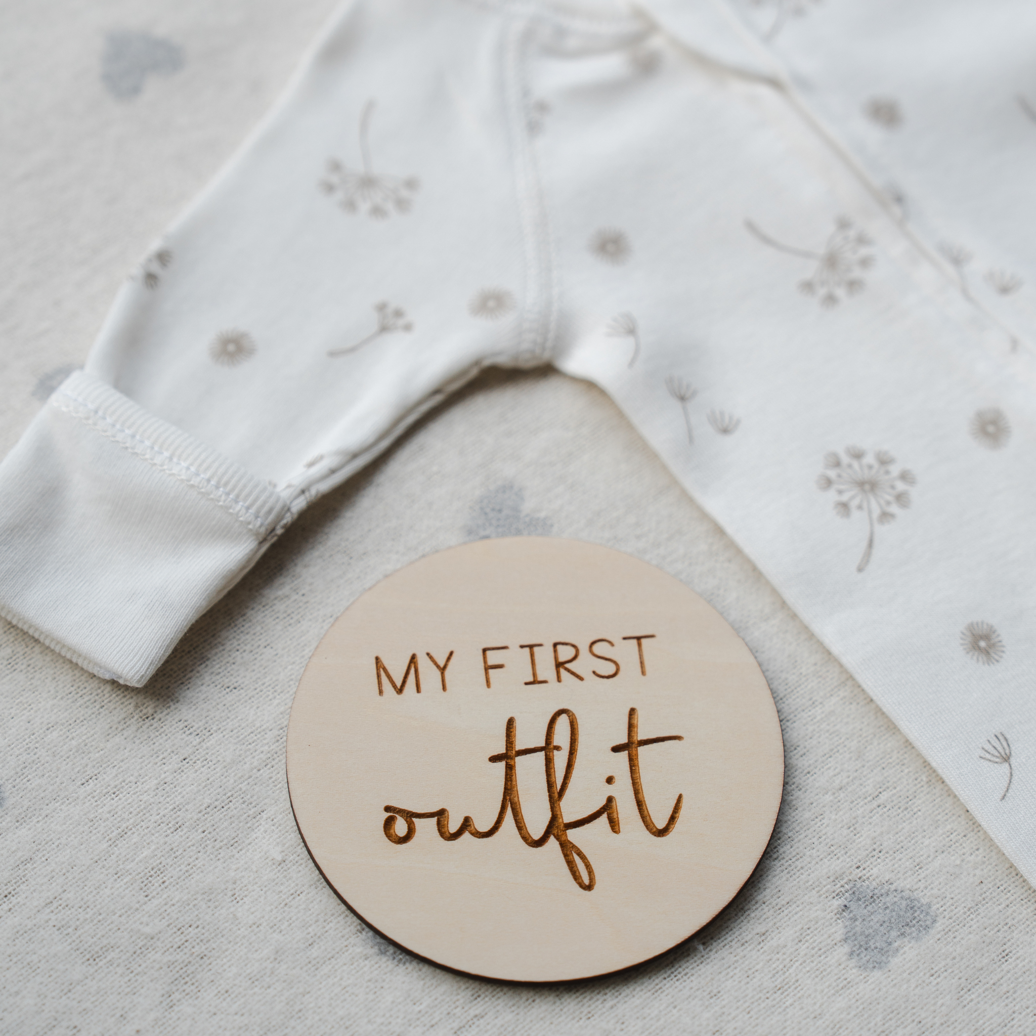 My First Outfit Wooden Milestone Plaque