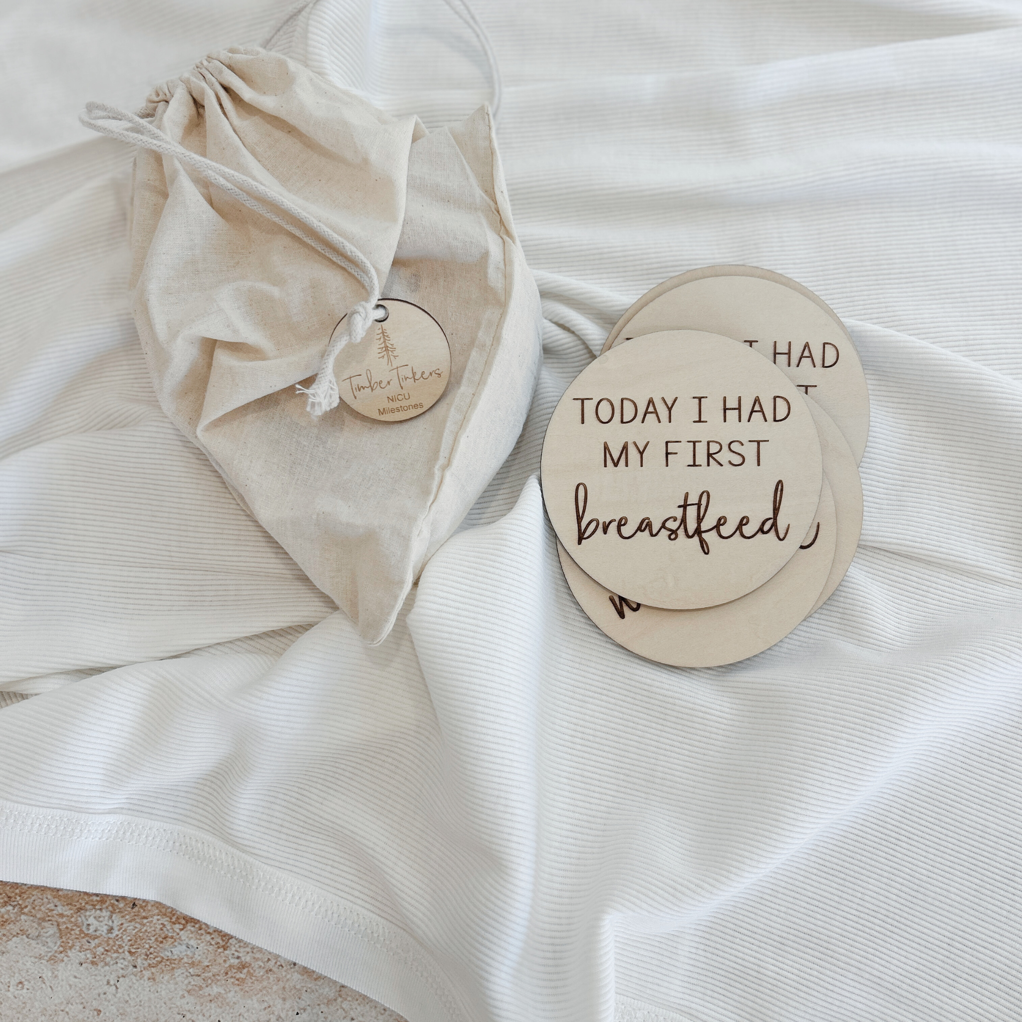 Premature Baby & NICU Wooden Milestone Plaque Set (13 Discs)