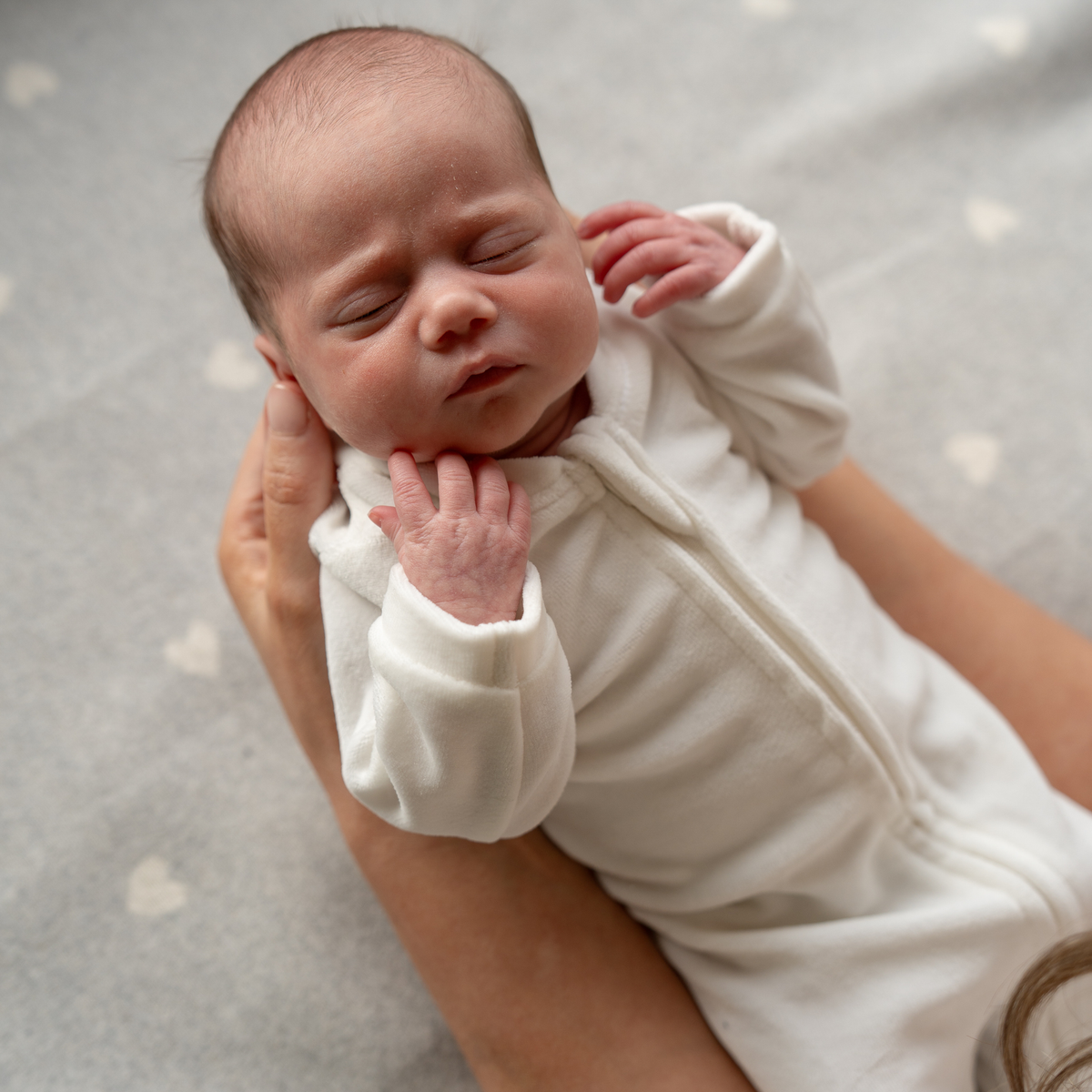Zip Onesie in Velour Fabric