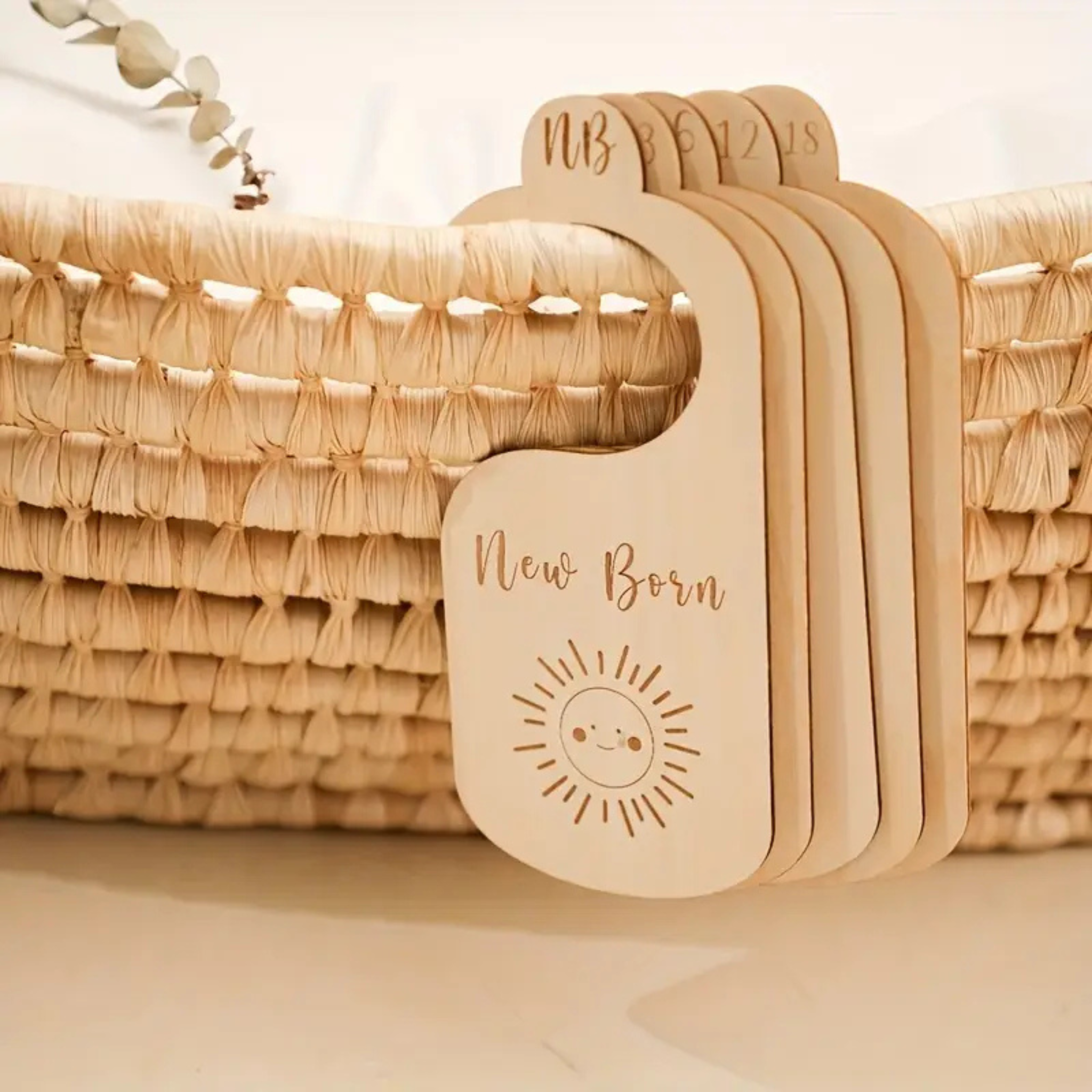 Baby Wardrobe Organiser Wooden Hangers