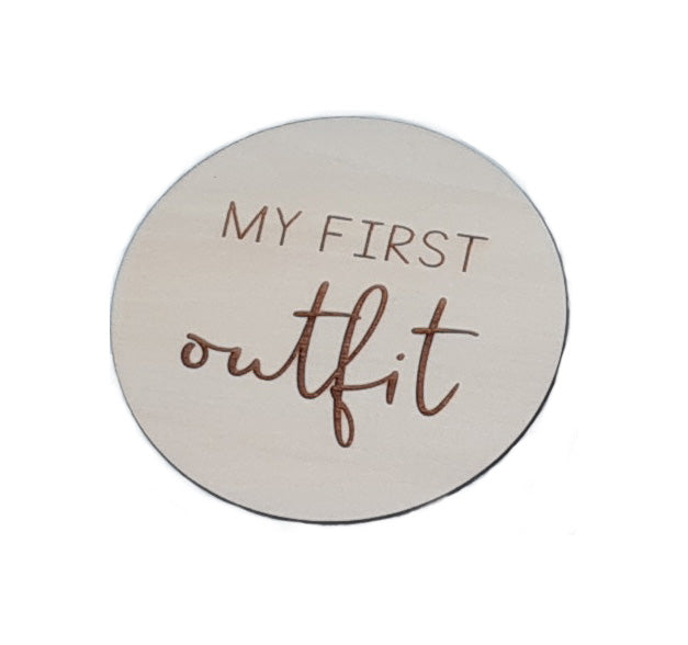 'My First Outfit' Wooden Milestone Plaque